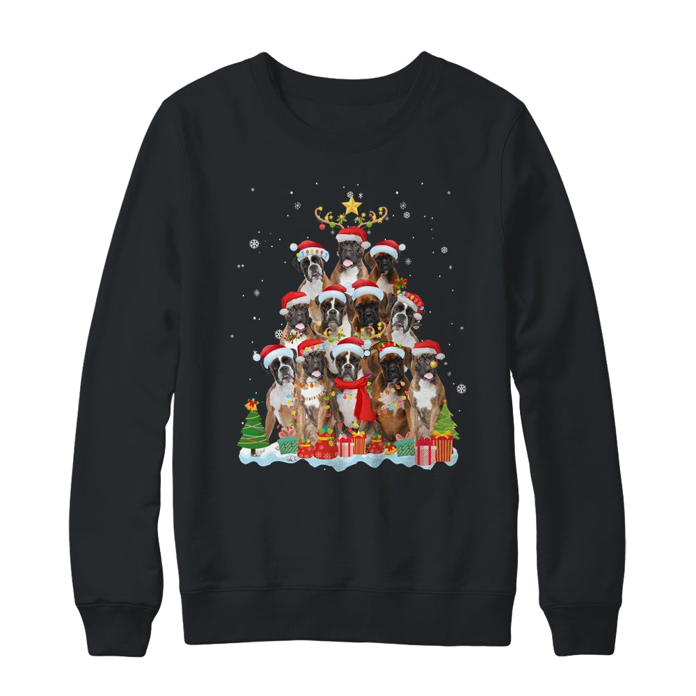 Boxer Christmas Tree Pajama Xmas T-Shirt & Sweatshirt | Teecentury.com