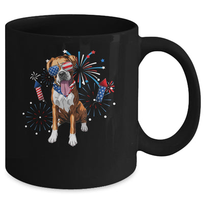 Boxer Dog American USA Flag 4th of July Men women Lover Mug | teecentury