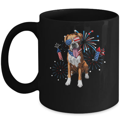 Boxer Dog American USA Flag 4th of July Men women Lover Mug | teecentury