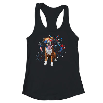 Boxer Dog American USA Flag 4th of July Men women Lover Shirt & Tank Top | teecentury