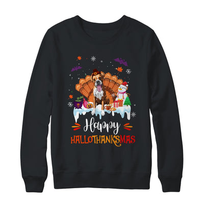 Boxer Happy HalloThanksMas Halloween Thanksgiving Christmas Shirt & Sweatshirt | teecentury