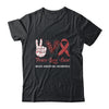 Brain Aneurysm Awareness Peace Love Cure Leopard T-Shirt & Hoodie | Teecentury.com