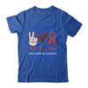 Brain Aneurysm Awareness Peace Love Cure Leopard T-Shirt & Hoodie | Teecentury.com