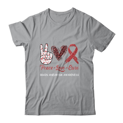 Brain Aneurysm Awareness Peace Love Cure Leopard T-Shirt & Hoodie | Teecentury.com