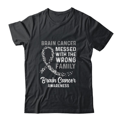 Brain Cancer Awareness Messed With The Wrong Family Support T-Shirt & Hoodie | Teecentury.com