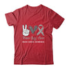 Brain Cancer Awareness Peace Love Cure Leopard T-Shirt & Hoodie | Teecentury.com