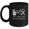 Brain Cancer Awareness Peace Love Cure Leopard Mug Coffee Mug | Teecentury.com