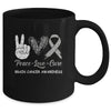 Brain Cancer Awareness Peace Love Cure Leopard Mug Coffee Mug | Teecentury.com
