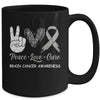 Brain Cancer Awareness Peace Love Cure Leopard Mug Coffee Mug | Teecentury.com