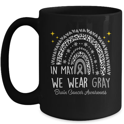 Brain Cancer Awareness Rainbow In May We Wear Gray Mug | teecentury