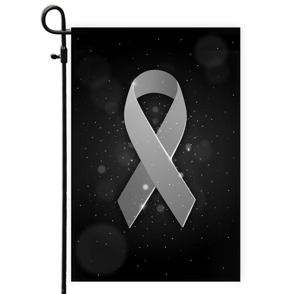 Brain Cancer Parkinson's Disease Awareness Flag Grey Ribbon Flag | Teecentury.com
