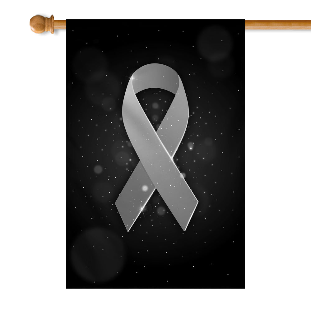 Brain Cancer Parkinson's Disease Awareness Flag Grey Ribbon Flag | Teecentury.com