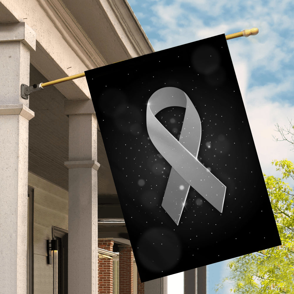 Brain Cancer Parkinson's Disease Awareness Flag Grey Ribbon Flag | Teecentury.com