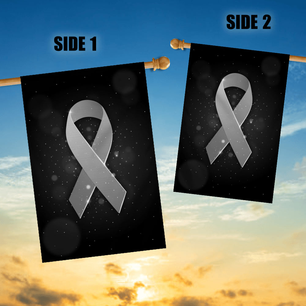 Brain Cancer Parkinson's Disease Awareness Flag Grey Ribbon Flag | Teecentury.com