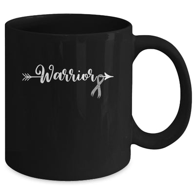 Brain Cancer Warrior Brain Cancer Awareness Grey Ribbon Mug | teecentury