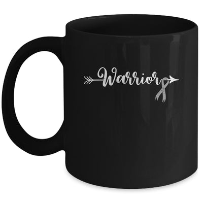 Brain Cancer Warrior Brain Cancer Awareness Grey Ribbon Mug | teecentury