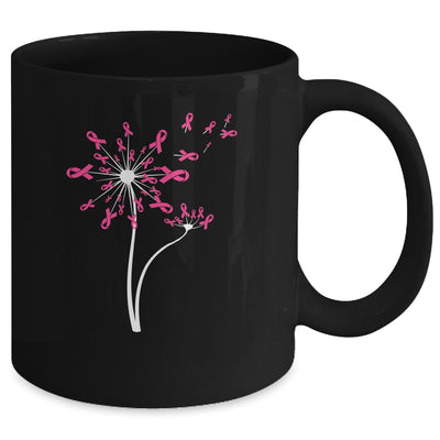 Breast Cancer Awareness Dandelion Pink Ribbon Mug Coffee Mug | Teecentury.com