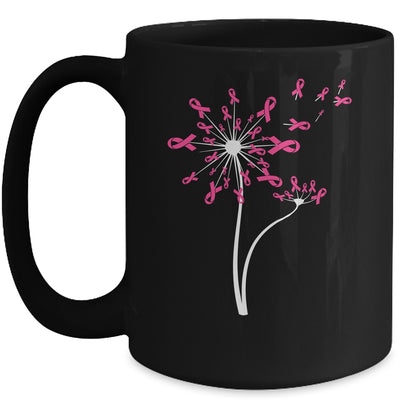 Breast Cancer Awareness Dandelion Pink Ribbon Mug Coffee Mug | Teecentury.com