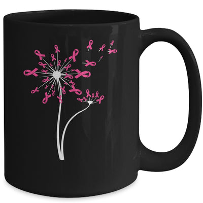 Breast Cancer Awareness Dandelion Pink Ribbon Mug Coffee Mug | Teecentury.com