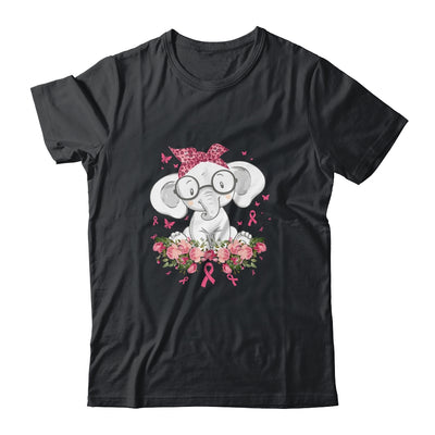 Breast Cancer Awareness Elephant Flowers Pink Ribbon Gift T-Shirt & Hoodie | Teecentury.com
