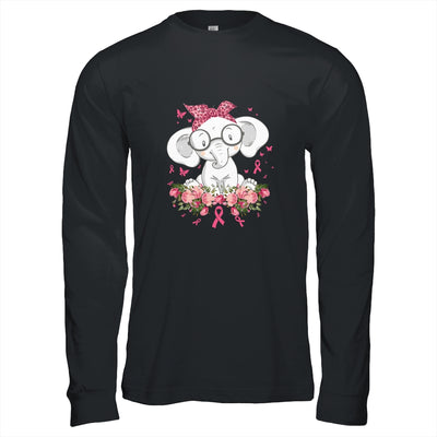 Breast Cancer Awareness Elephant Flowers Pink Ribbon Gift T-Shirt & Hoodie | Teecentury.com