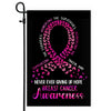 Breast Cancer Awareness Flag Never Ever Giving Up Hope Pink Ribbon Butterfly Farmhouse Flag | Teecentury.com