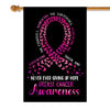 Breast Cancer Awareness Flag Never Ever Giving Up Hope Pink Ribbon Butterfly Farmhouse Flag | Teecentury.com