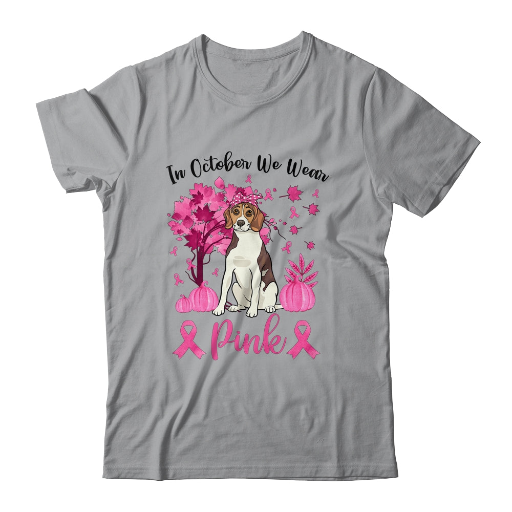 Breast Cancer Awareness In October We Wear Pink Beagle T-Shirt & Sweatshirt | Teecentury.com
