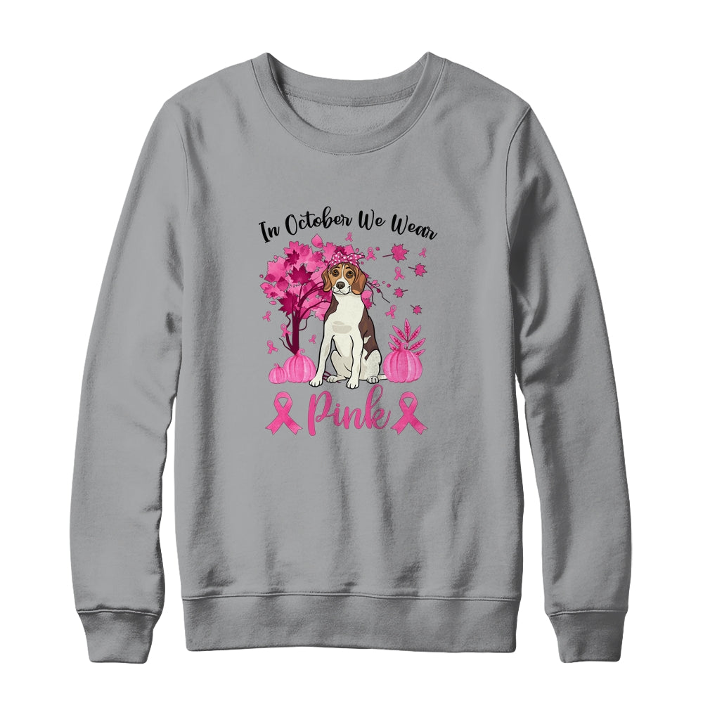 Breast Cancer Awareness In October We Wear Pink Beagle T-Shirt & Sweatshirt | Teecentury.com