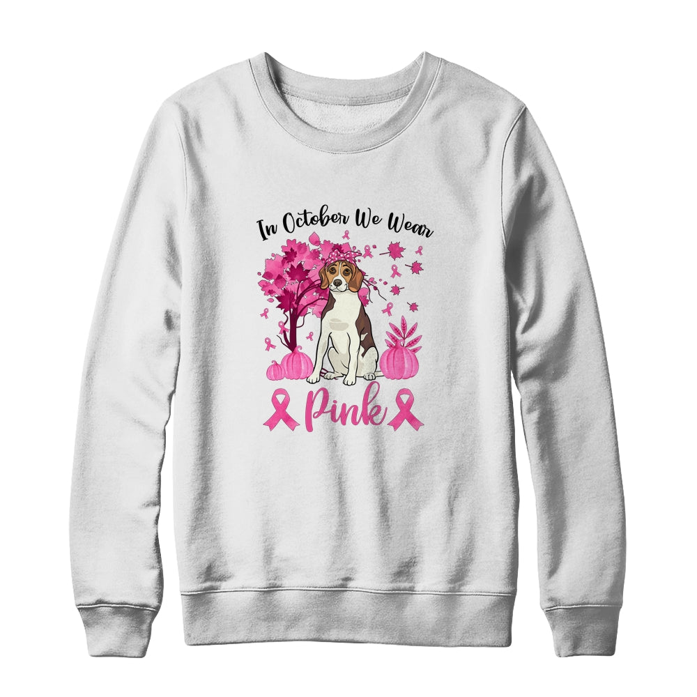 Breast Cancer Awareness In October We Wear Pink Beagle T-Shirt & Sweatshirt | Teecentury.com