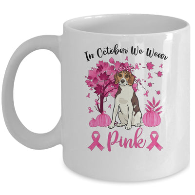 Breast Cancer Awareness In October We Wear Pink Beagle Mug Coffee Mug | Teecentury.com