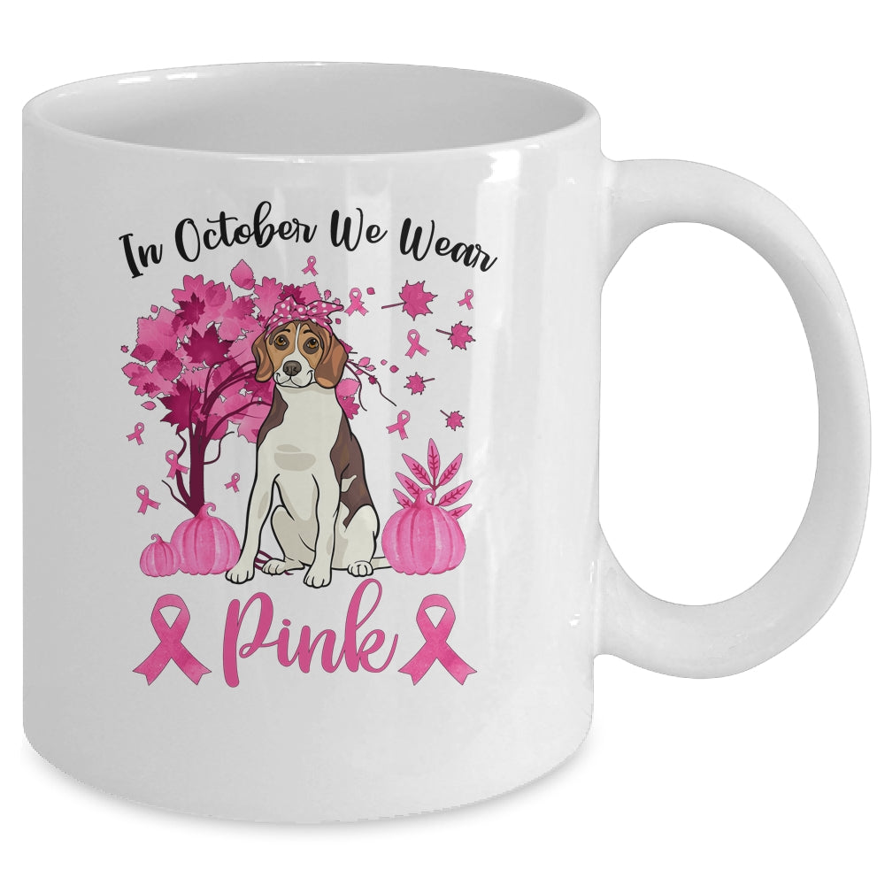 Breast Cancer Awareness In October We Wear Pink Beagle Mug Coffee Mug | Teecentury.com
