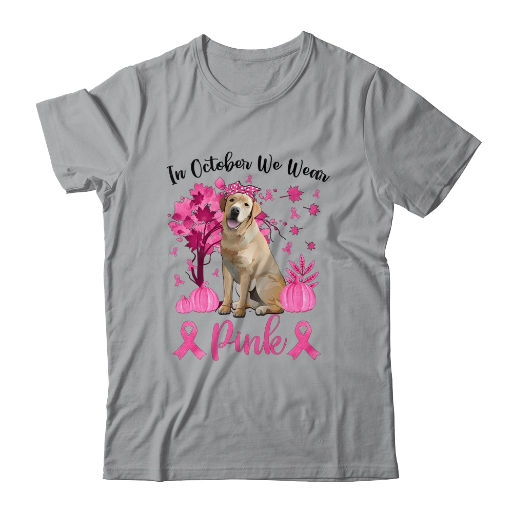 Breast Cancer Awareness In October We Wear Pink Golden Retriever T-Shirt & Sweatshirt | Teecentury.com