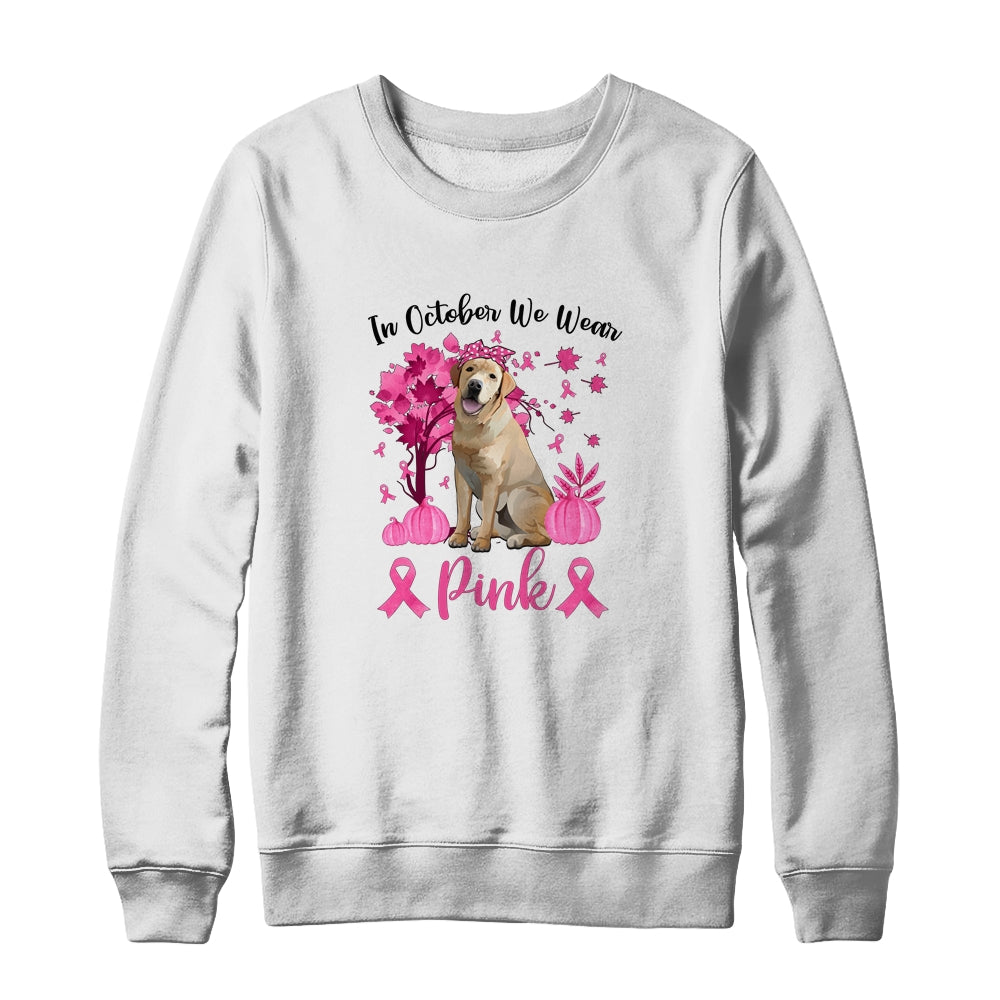 Breast Cancer Awareness In October We Wear Pink Golden Retriever T-Shirt & Sweatshirt | Teecentury.com