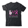 Breast Cancer Awareness Peace Love Cure Leopard T-Shirt & Hoodie | Teecentury.com