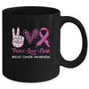 Breast Cancer Awareness Peace Love Cure Leopard Mug Coffee Mug | Teecentury.com
