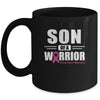 Breast Cancer Awareness Son Of Warrior Pink Gift Coffee Mug | Teecentury.com