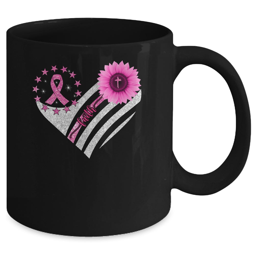 Breast Cancer Awareness Sunflower Faith Bling Bling Mug Coffee Mug | Teecentury.com