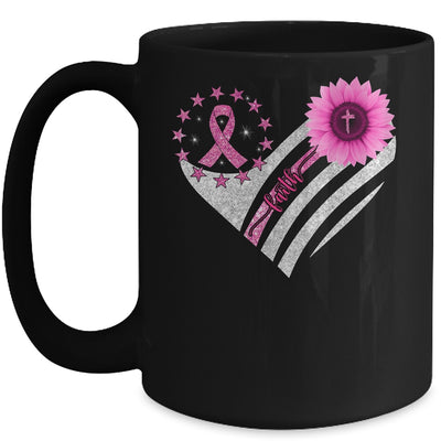 Breast Cancer Awareness Sunflower Faith Bling Bling Mug Coffee Mug | Teecentury.com