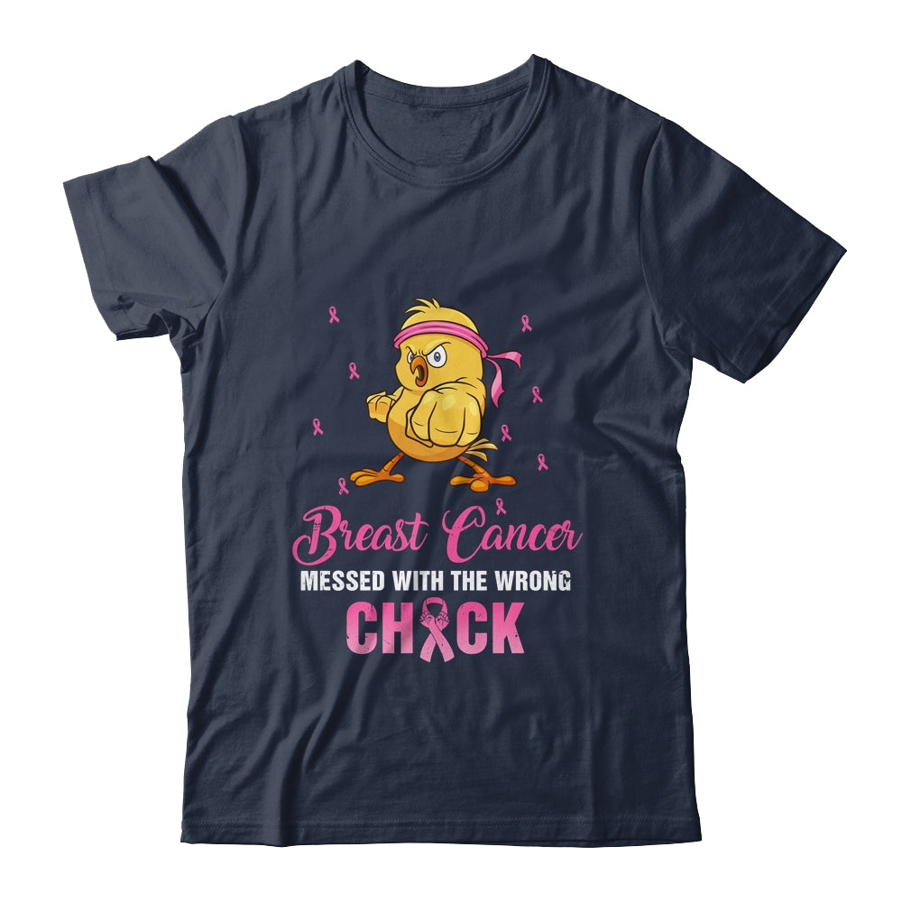 Breast Cancer Messed With The Wrongs Chick Funny T-Shirt & Tank Top | Teecentury.com