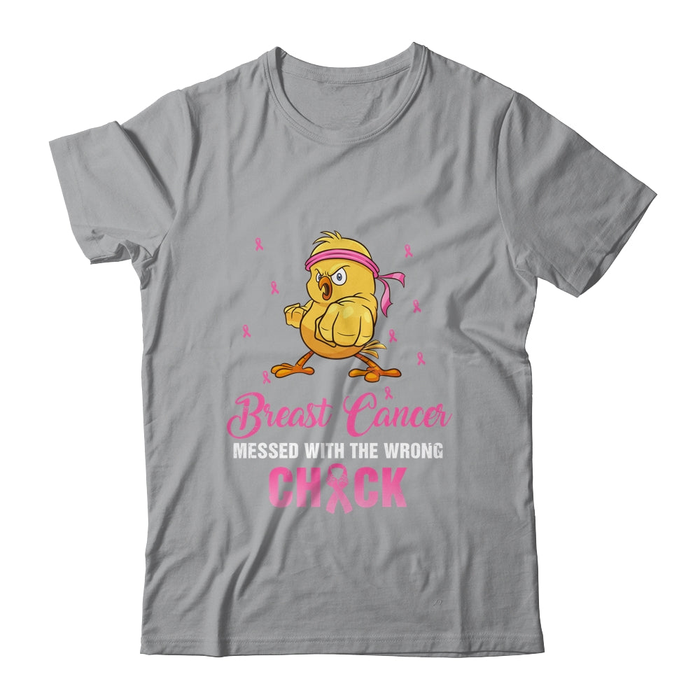 Breast Cancer Messed With The Wrongs Chick Funny T-Shirt & Tank Top | Teecentury.com