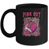 Breast Cancer Ribbon Pink Out Football Pink Ribbon Bleached Mug Coffee Mug | Teecentury.com