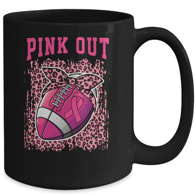 Breast Cancer Ribbon Pink Out Football Pink Ribbon Bleached Mug Coffee Mug | Teecentury.com