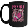 Breast Cancer Ribbon Pink Out Football Pink Ribbon Bleached Mug Coffee Mug | Teecentury.com
