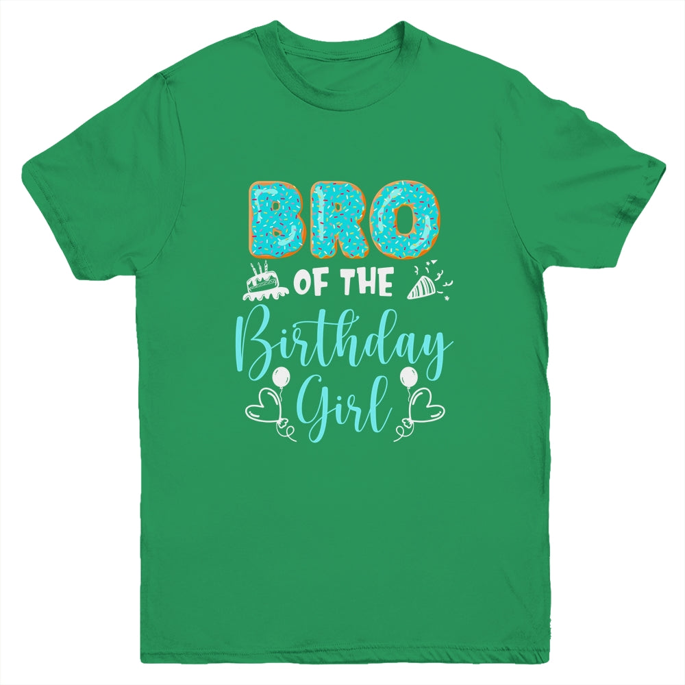 Bro Of The Birthday Girl Family Donut Birthday Youth Shirt | teecentury