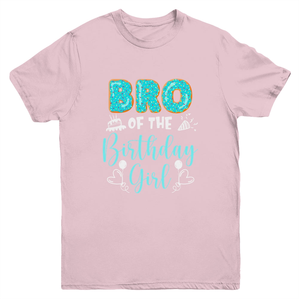 Bro Of The Birthday Girl Family Donut Birthday Youth Shirt | teecentury