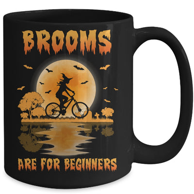 Brooms Are For Beginners Bicycle Witch Halloween Mug Coffee Mug | Teecentury.com