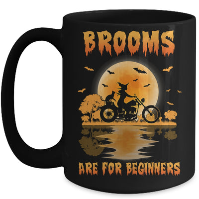 Brooms Are For Beginners Motorcycle Witch Halloween Mug Coffee Mug | Teecentury.com