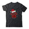 Buffalo Plaid Christmas Paw Dog With Santa Hat Lights Gift T-Shirt & Sweatshirt | Teecentury.com