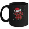 Buffalo Plaid Christmas Paw Dog With Santa Hat Lights Gift Mug Coffee Mug | Teecentury.com